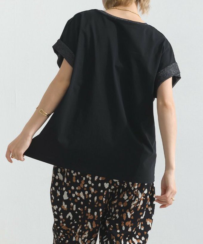 日本 le colis - 光澤滾邊舒適休閒法式袖上衣-白