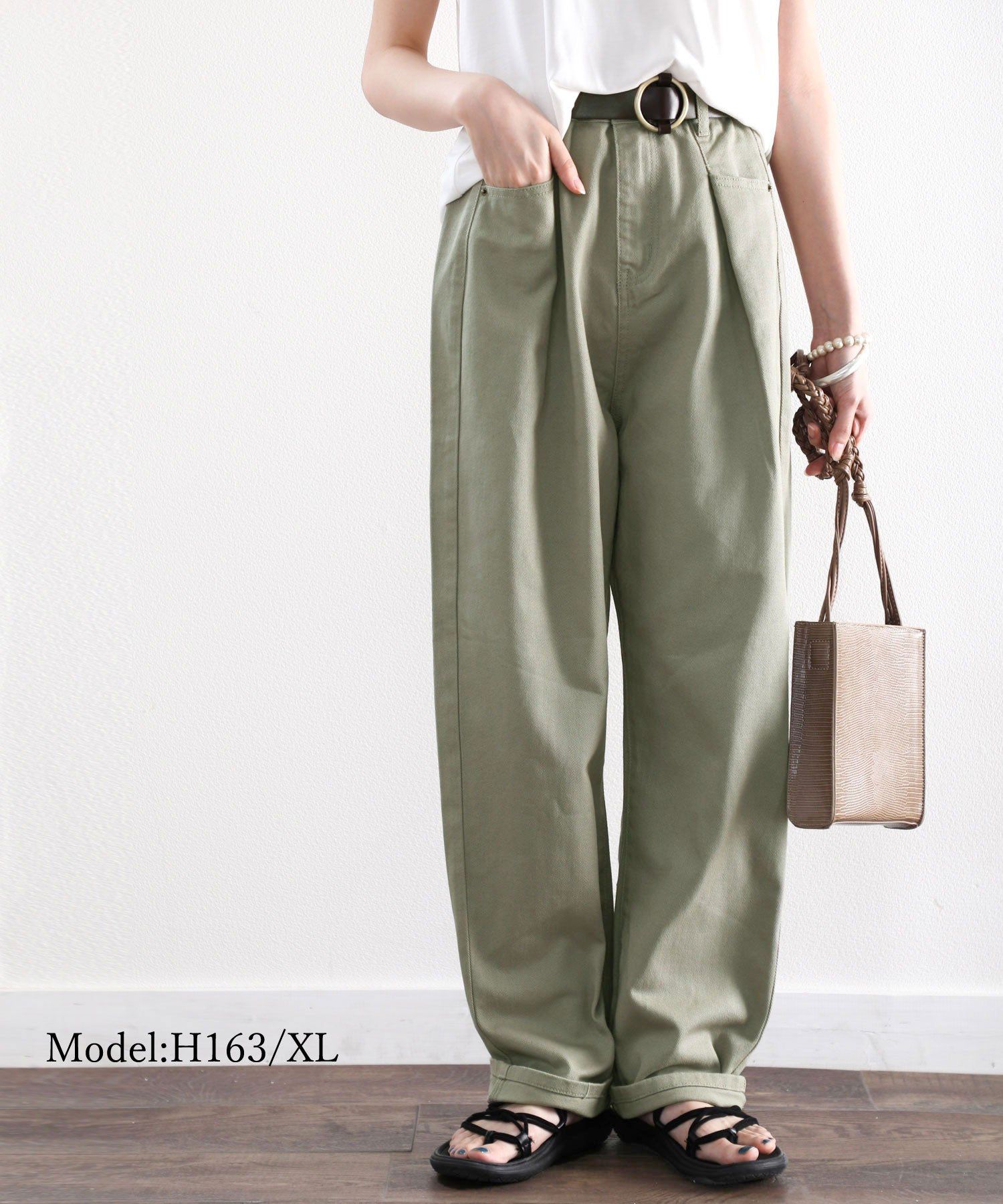 日本 Classical Elf - [熱銷NO.1]  舒適顯瘦打褶長褲-黑