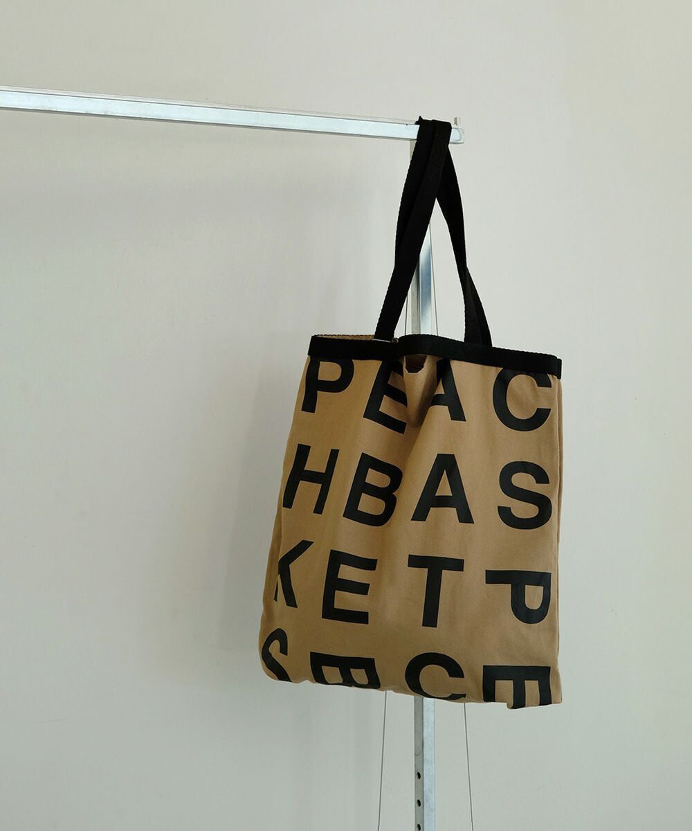 日本 Bab - [日雜推薦] 簡約字母帆布袋/托特袋-米杏