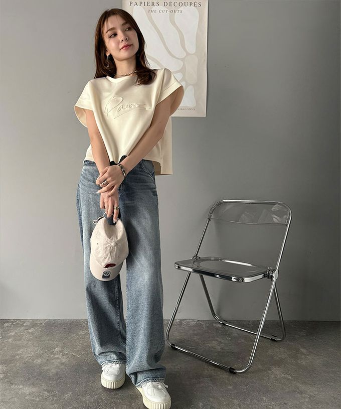 日本 Classical Elf - Java 低調logo印花寬短袖上衣-炭灰