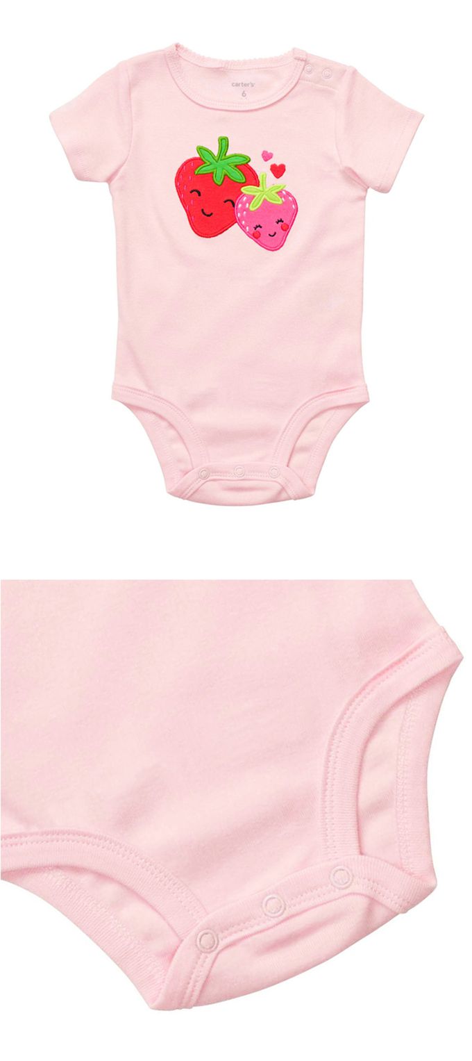 美國 Carter's - 草莓貼布短袖包屁衣 (18 M)