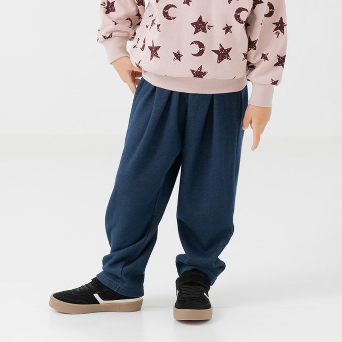 日本 Chil2 - 裏起毛寬鬆版型長褲-豹紋-白