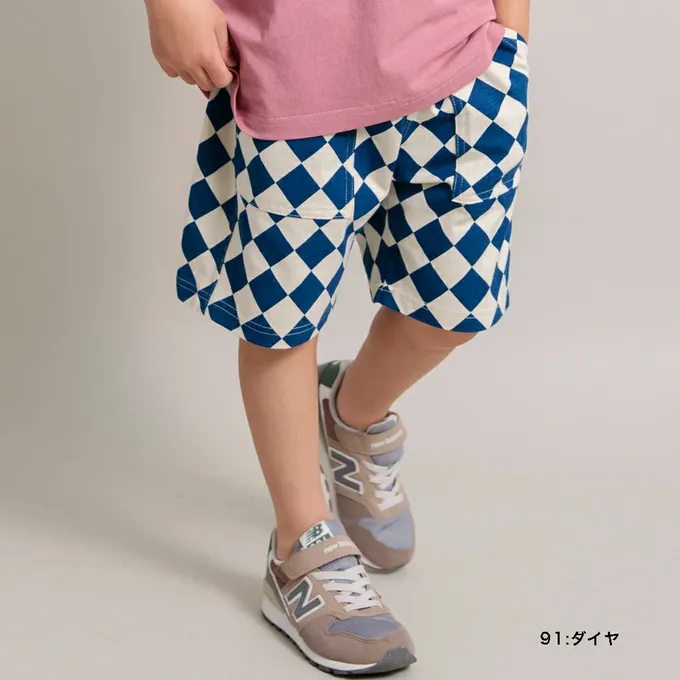 日本 BRANSHES - 100%棉 百搭休閒口袋短褲-粉紫