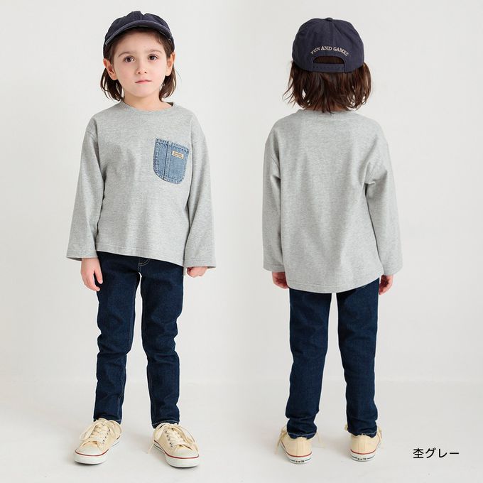 日本 BRANSHES - 帥氣丹寧口袋薄長袖上衣-粉