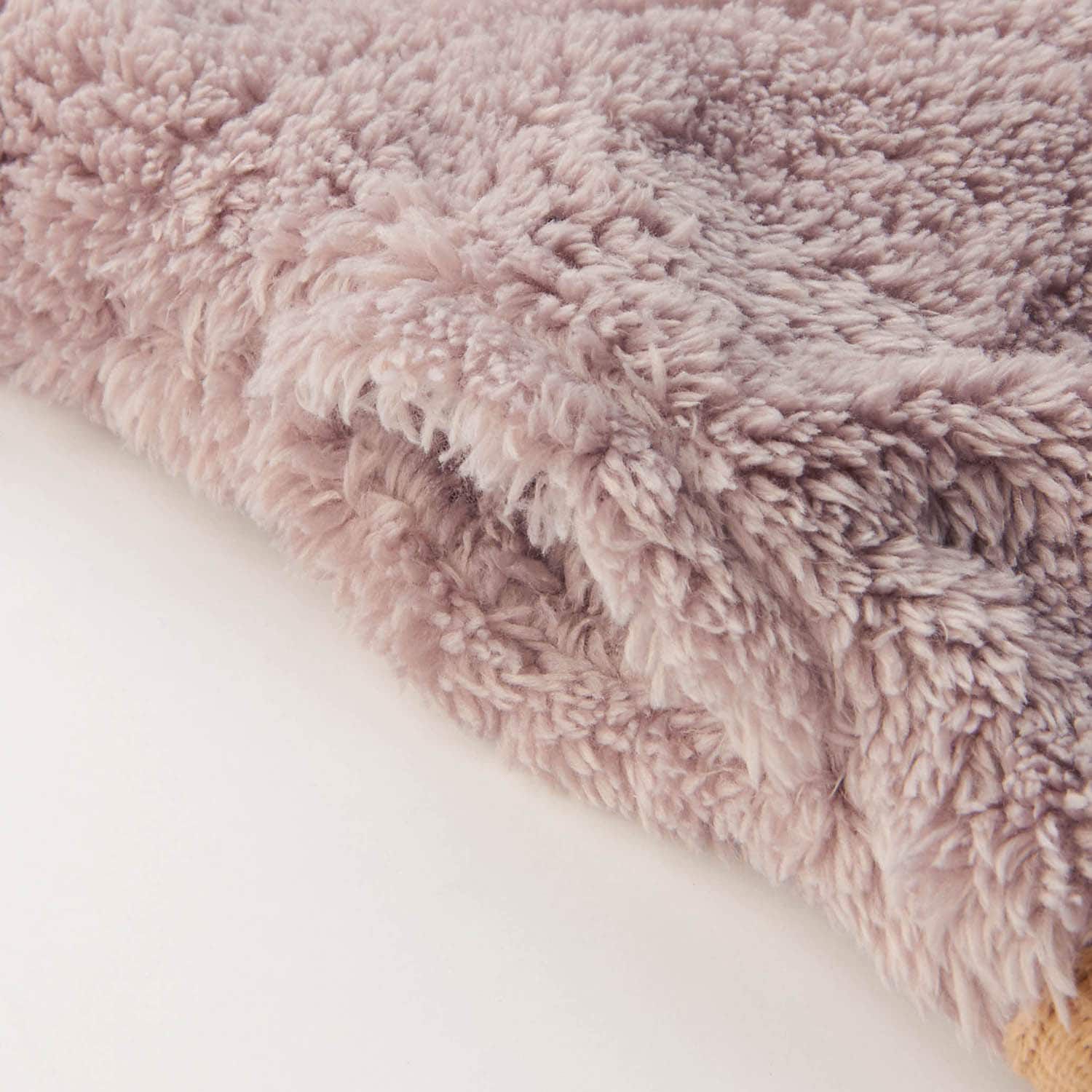 日本千趣會 - 燈芯絨拼接泰迪熊保暖外套-撞色-灰粉x卡其