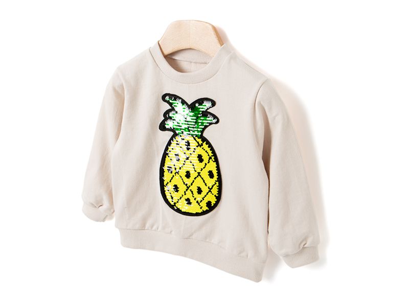 韓國 OZKIZ - 閃亮變色長袖大學T-鳳梨