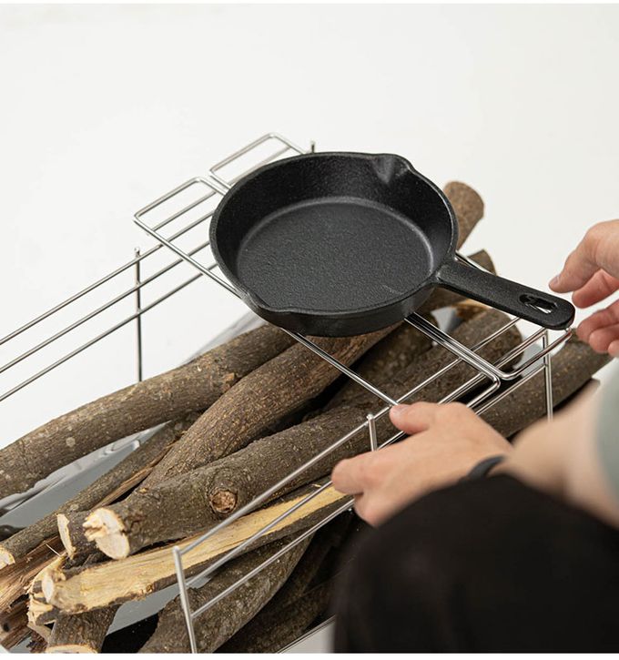 日本CAPTAIN STAG - 戶外露營不鏽鋼可拆式焚火台/烤肉架