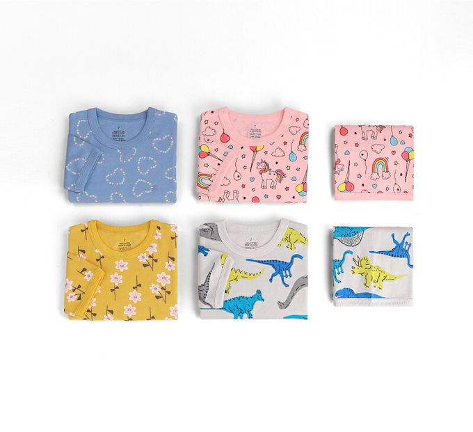 日本 Ho-ho kids - 100%棉 舒適短袖睡衣/家居服-鯊魚-深藍