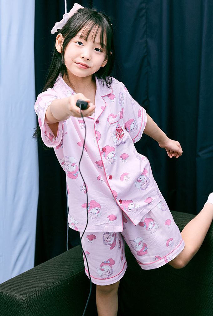 韓國童裝代購 - SPAO KIDS短袖睡衣套裝-卡通人物美樂蒂-淺粉