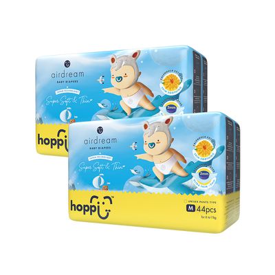 Hoppi - airdream 輕薄系列嬰兒尿布－褲型(M)－44片－2袋