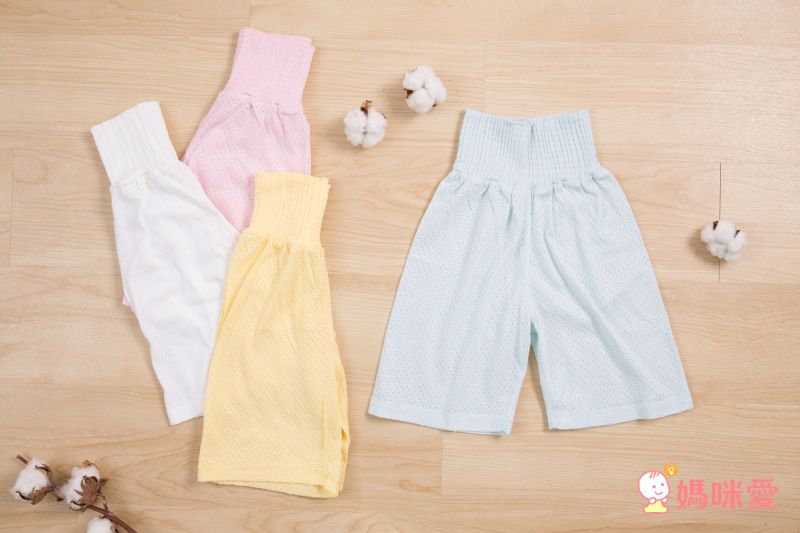 純棉網眼腹卷高腰護肚褲-藍色