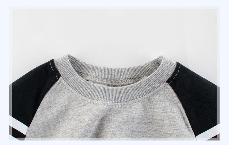 純棉運動套裝-灰色x紅色