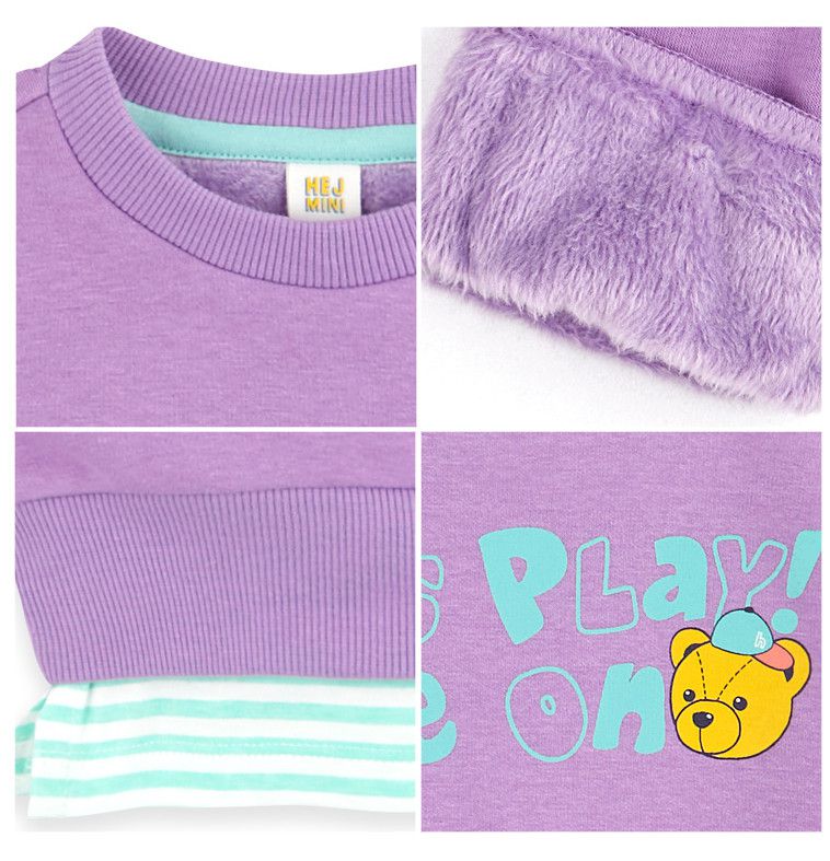 韓國 HEJMINI - (內刷毛)Let's Play 熊熊套裝-杏