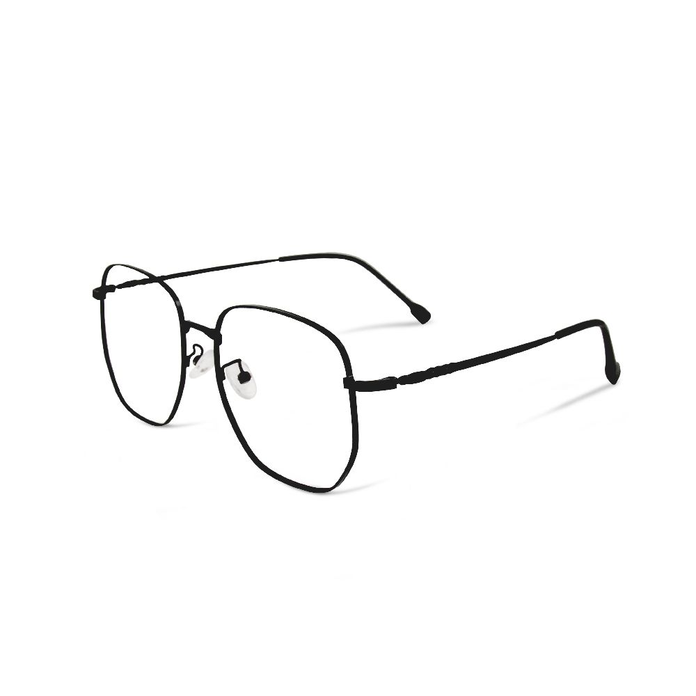 ALEGANT - 松露黑幾何多邊文青金屬光學鏡框UV400濾藍光眼鏡