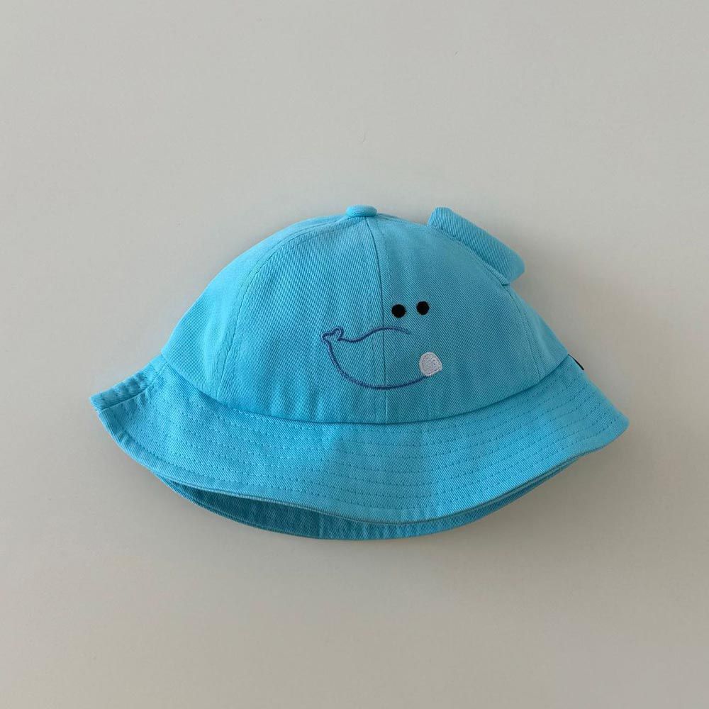 兒童可愛速乾防曬遮陽漁夫帽-大象-藍色 (48-52CM)