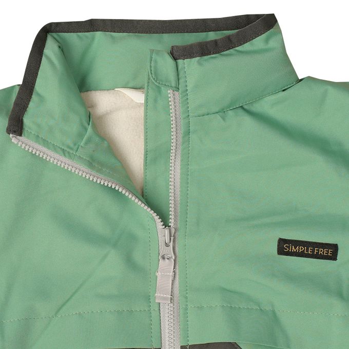 akachan honpo - 防潑水夾克-內裡刷毛-綠色