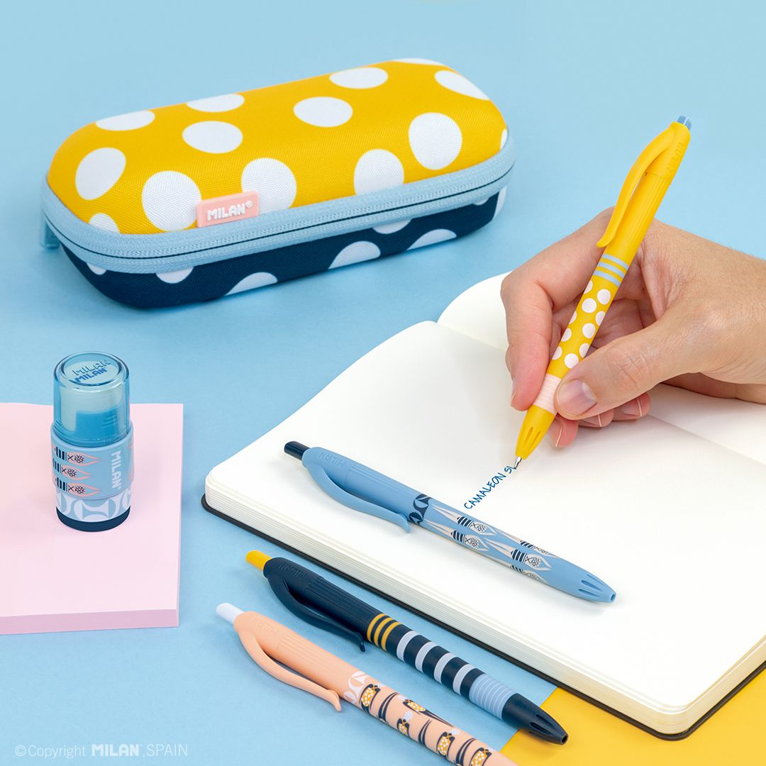 MILAN - 硬殼式筆袋_泳池派對_黃點點
