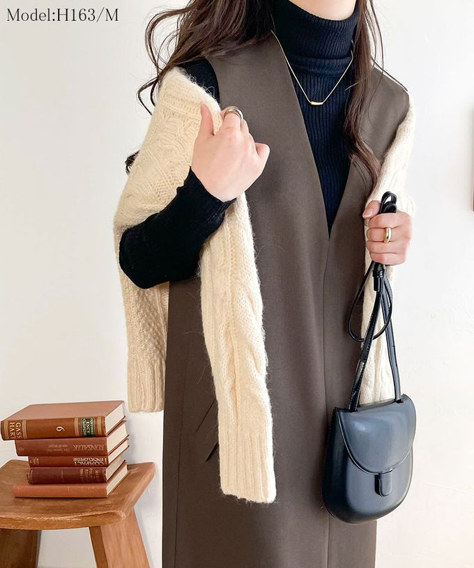 日本 Classical Elf - 簡約深V領氣質線條背心裙-象牙白