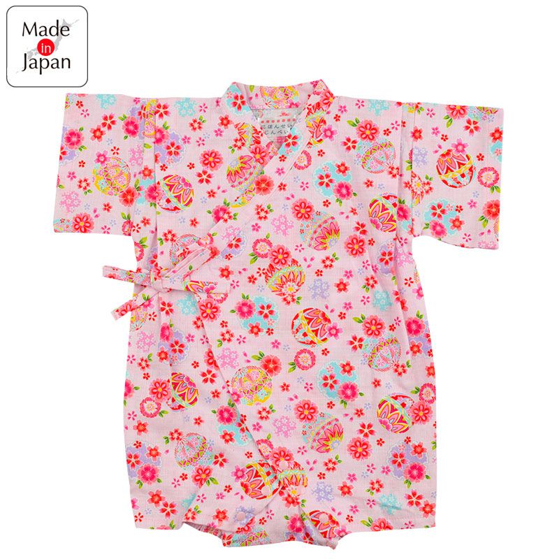 akachan honpo - 甚平包屁衣-手鞠-粉紅色