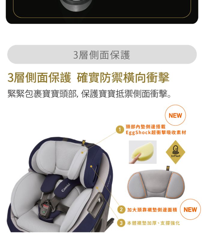 日本 Combi - Nexturn 21MC ISOFIX-懷抱式床型汽座-紳士藍-(18kg以下) 贈 Pro 360 PLUS消毒烘乾鍋組(隨機配色)