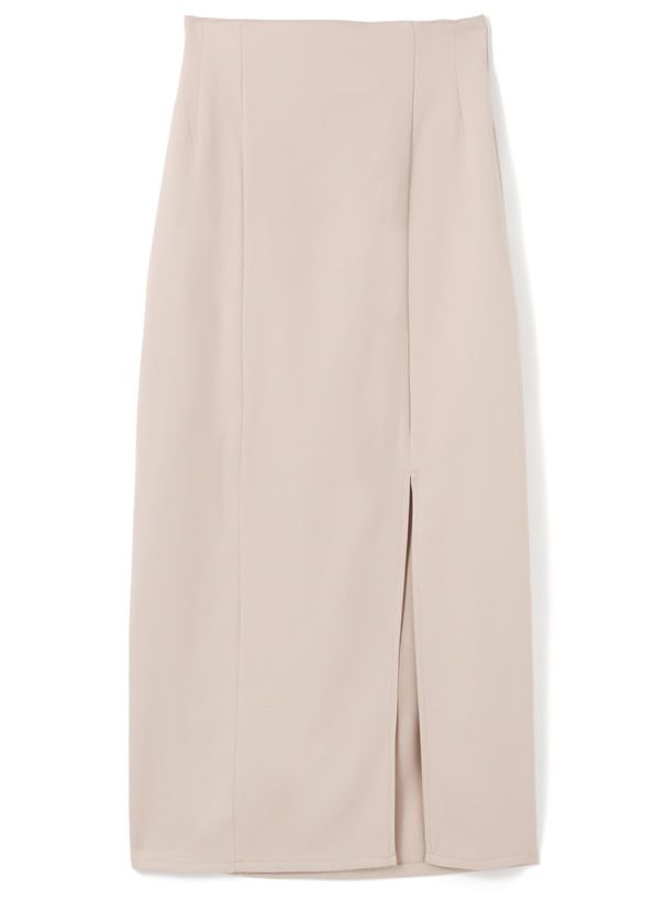 日本 GRL - 定番百搭美腿開衩長裙-簡約黑