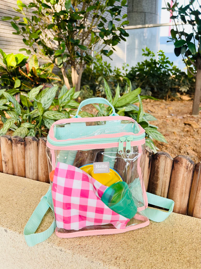 香港百寶袋王 Bagtory HK - Hello Bacyk 撞色後背包(小)-草莓x深藍