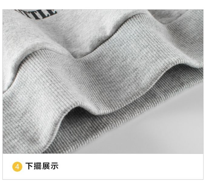 加絨長袖大學T-小象娃娃-灰色