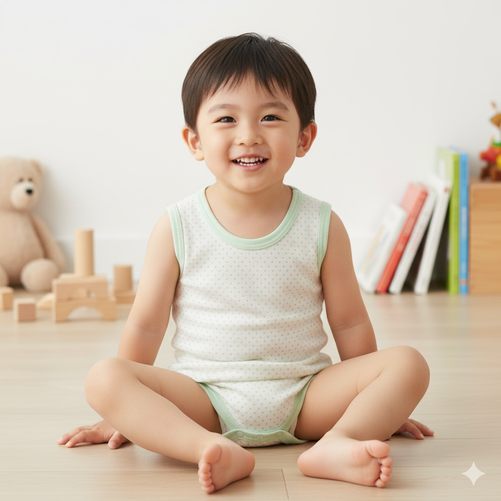 時尚無袖包屁衣-套頭式-淺綠色