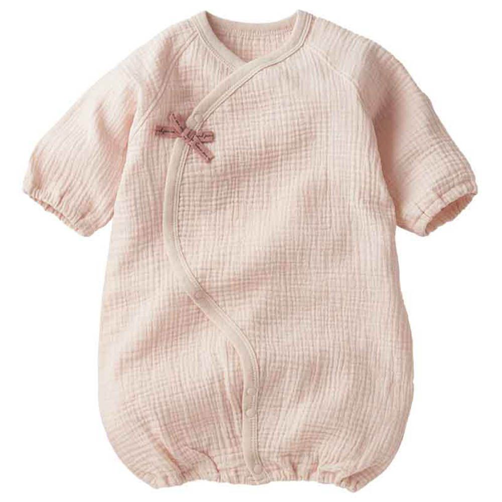 長袖連身衣 穆斯林棉紗-粉紅色 (50~70cm)