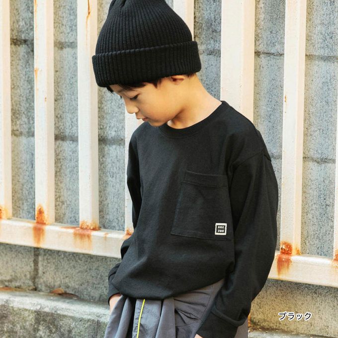 日本 BRANSHES - 100%棉 大口袋率性長袖上衣-條紋-螢綠x黑