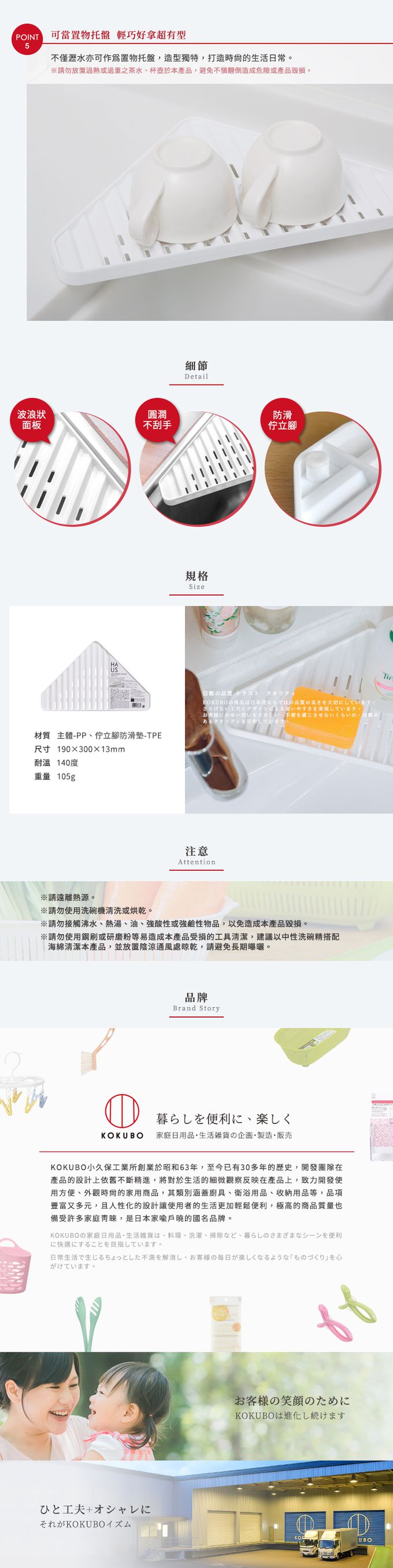 日本 小久保KOKUBO - 日本製三角型水槽轉角用瀝水架