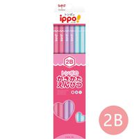 日本文具 TOMBOW - ippo! 蜻蜓牌好握六角鉛筆12支(2B)-粉色系