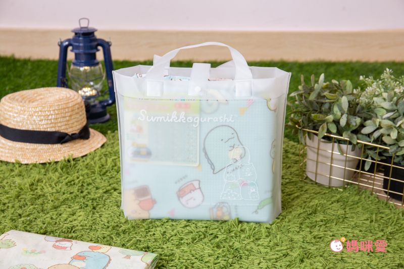 日本代購 - 3層構造防水野餐墊(附收納袋)(4-5人)-角落生物-水藍 (180x180cm)