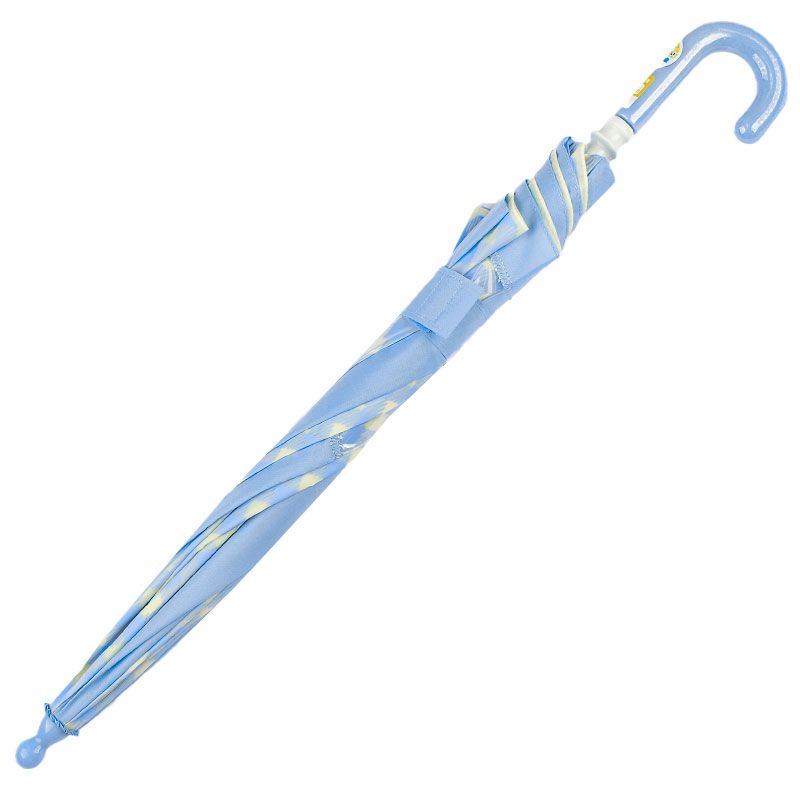 akachan honpo - 雨傘 圓弧狀傘珠-素面×格紋-淺藍色