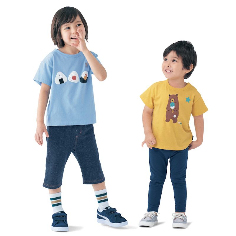 日本千趣會 - GITA 天竺棉百搭短袖上衣-御飯糰兄弟-水藍