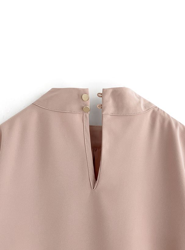 日本 GRL - 華麗側紐結澎澎袖上衣-櫻花粉