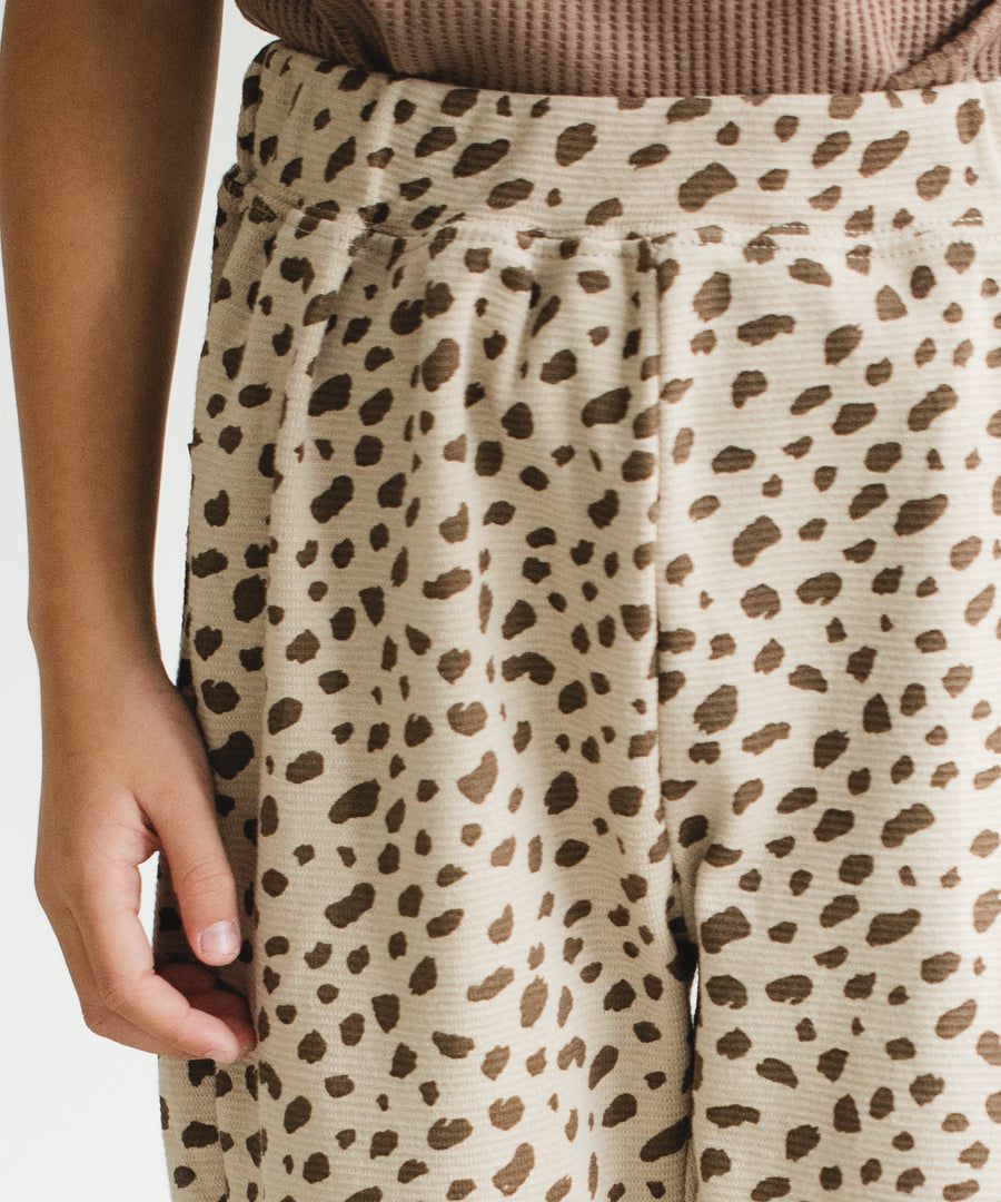 日本 PAIRMANON - 百搭彈性縮口七分褲-格紋-杏