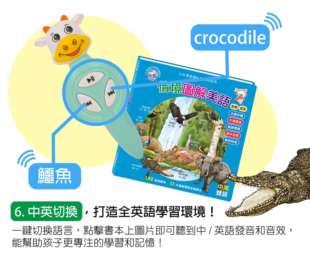 小牛津 - (加購)新版幼幼情境美語圖典(不含筆)-情境圖典美語*1+幼幼美語圖典*1+遊戲點讀書*4+錄音貼紙*4