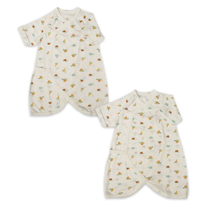 akachan honpo - 新生兒內衣4件組-象牙白色 (肚衣:50cm蝴蝶裝:50~60cm)