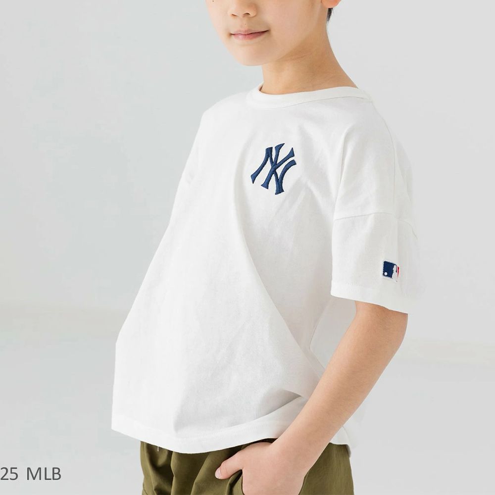 MLB聯名 純棉短袖上衣-紐約洋基-白
