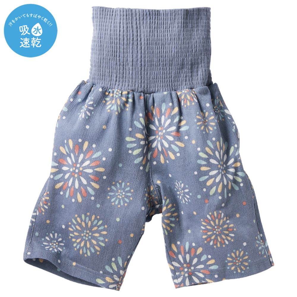 家居褲 附肚圍-煙火-藍色