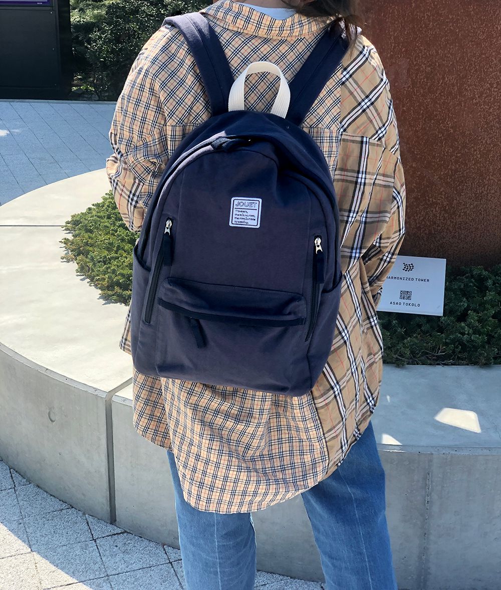 JOUET 10pocket棉布後背包-黑色