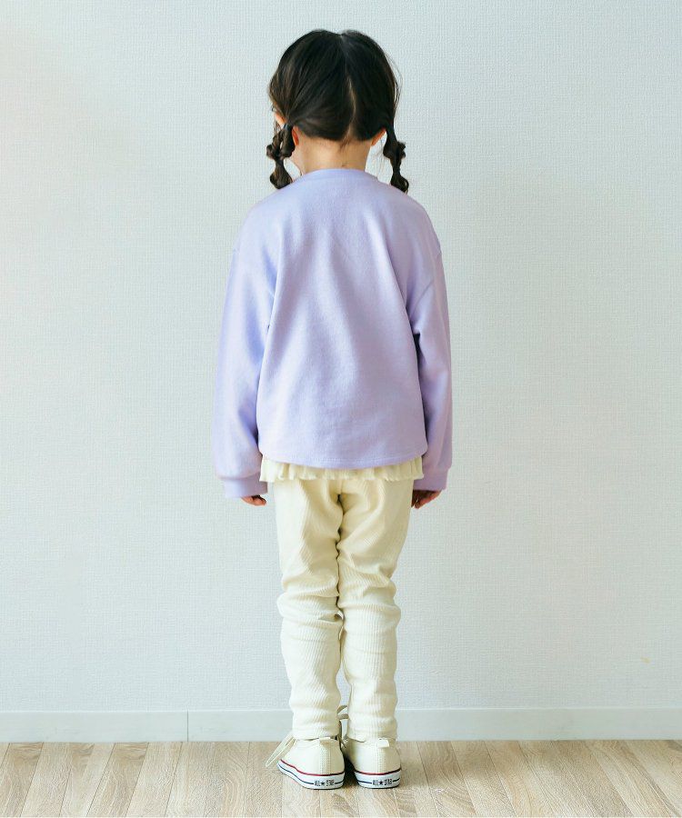 日本 apres les cours - 刺繡童趣印花圓領長袖上衣-草莓蛋糕-摩卡