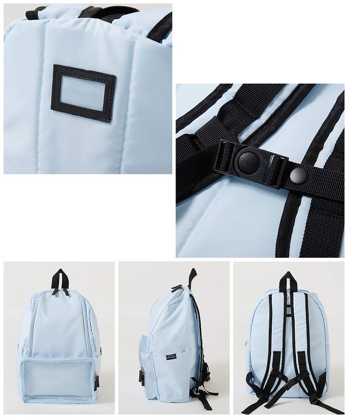 日本 devirock - 透明窗多格層大容量後背包-方型窗-黑 (37x28cm)