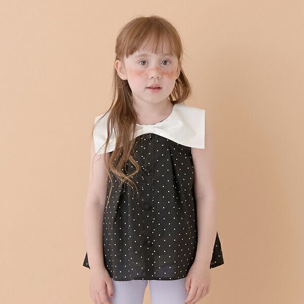 日本 Lycee mine - 可愛水手領無袖上衣-格子-粉紅