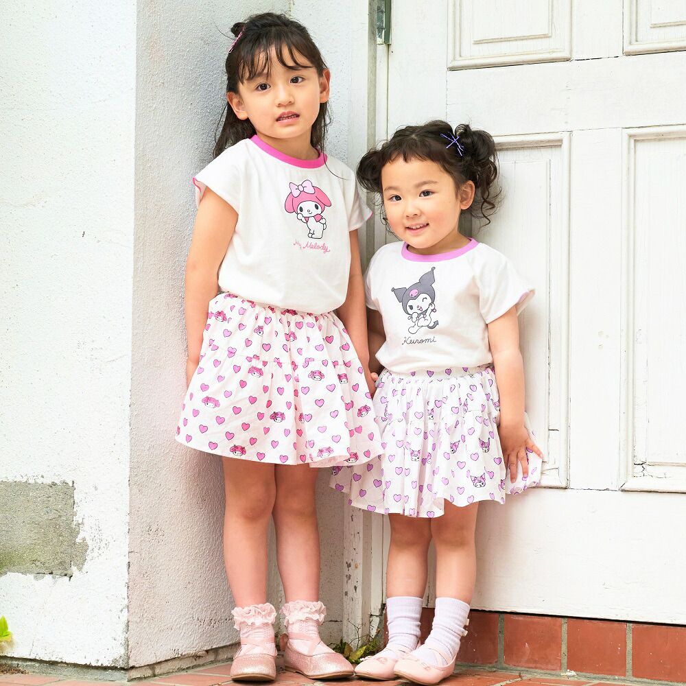 日本 ma lalumiere store - 三麗鷗聯名 彩色捲邊短袖上衣-酷洛米-紫