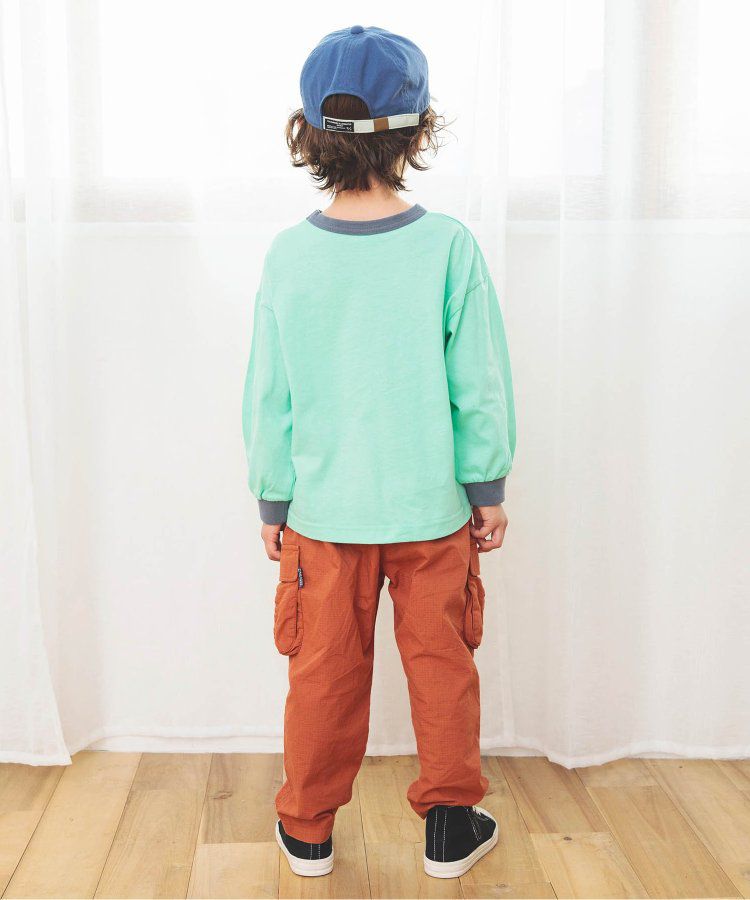 日本 BREEZE - 輕便工裝風！防撕材質耐穿長褲-卡其x黑撞色