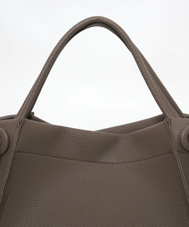 日本 COOCO - 仿皮雙綁帶蝙蝠托特包-黑 (24x25x14cm)