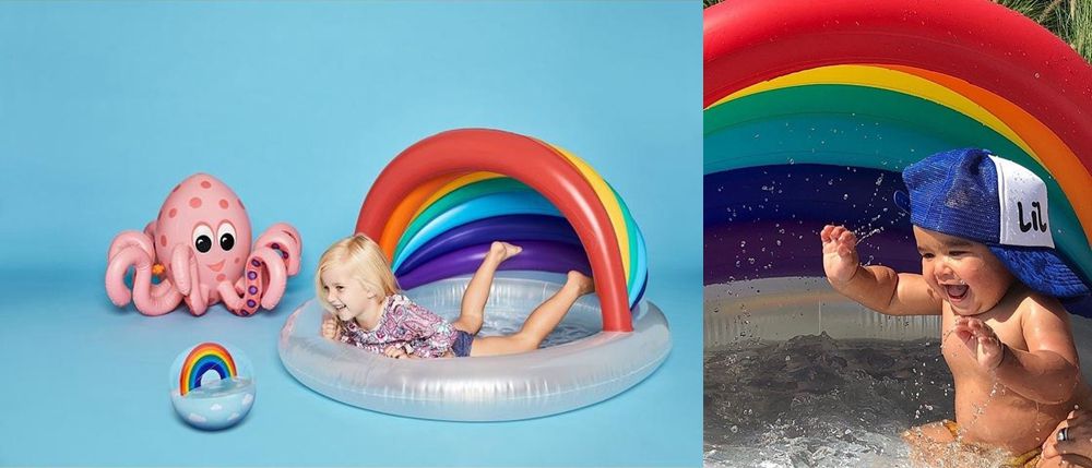 澳洲Sunnylife - 兩用兒童充氣游泳池/浮床-遮陽款-獨角獸