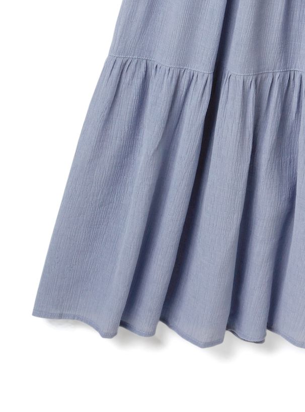 日本 GRL - 清新夏日收腰飛飛袖洋裝-星塵藍